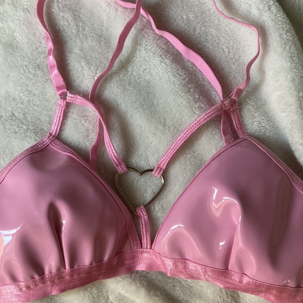 Sugar Thrillz Pink Vinyl Bra Top